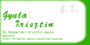 gyula krisztin business card